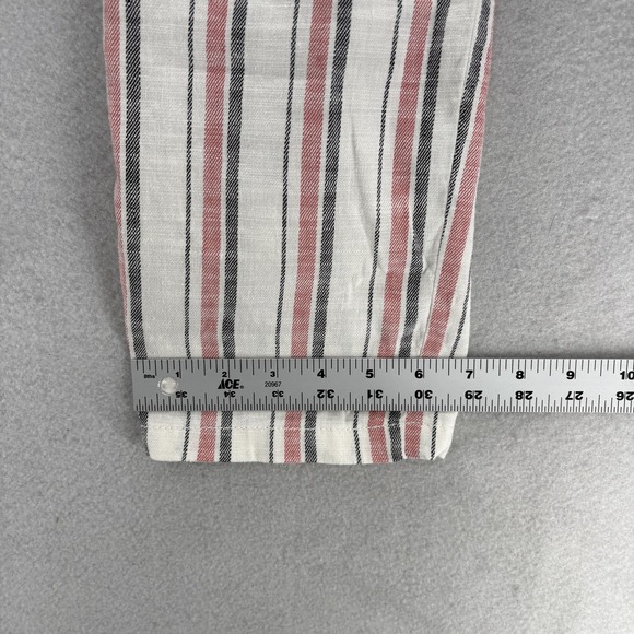 Ann Taylor Loft Pants Womens 6 White Red Striped Marisa Skinny Linen Blend NWT - Picture 10 of 14